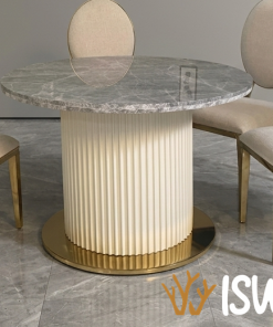 Jual Meja Makan Marmer Hermest Bulat Tebal