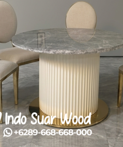 Jual Meja Makan Marmer Hermest Bulat Indah
