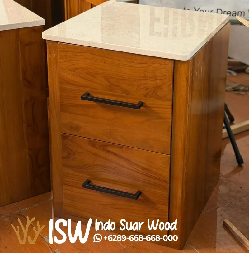 Jual Nakas Kayu Jati Marmer Tebal