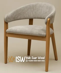 Kursi Cafe Lengkung Nyaman Kayu Minimalis