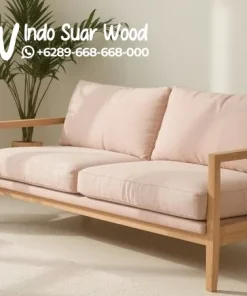 Kursi Sofa Estetik Scandinavian Natural Wood