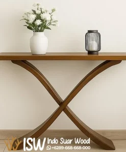 Meja Konsul Estetik Simpul Silang Jati