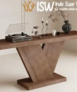 Meja Konsul Kayu Jati Desain Kaki V