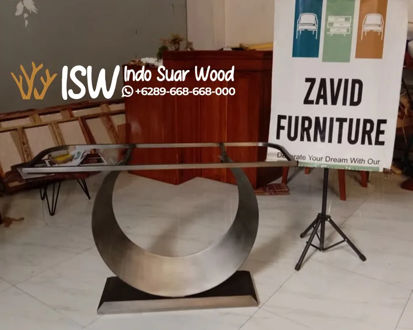 Kaki Meja Konsul Stainless Hairline Black Doff Berkualitas