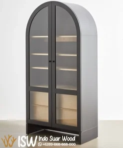 Lemari Hias Pintu Kaca Lengkung