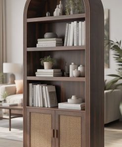 Lemari Rak Buku Lengkung (dengan Pintu Rotan) Mojokerto