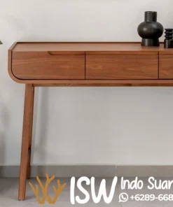 Meja Konsul Jati Minimalis Lekuk Modern