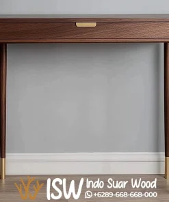 Meja Konsul Jati Walnut Aksen Gold