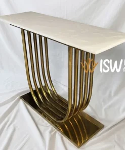 Meja Konsul Marmer Kaki Lengkung