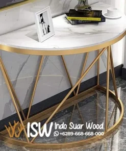 Meja Konsul Marmer Setengah Lingkaran