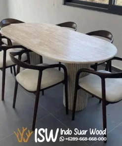 Meja Makan Oval Marmer Minimalis