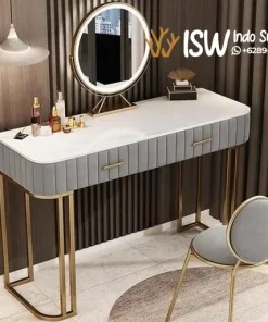 Meja Rias Marmer Minimalis Velvet Elegan