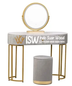 Meja Rias Marmer Oval Luxury Gold