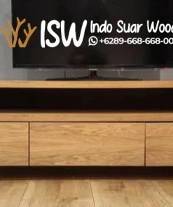 Meja TV Industrial Kayu Solid