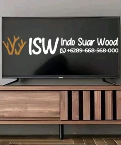Meja TV Kayu Panel Garis