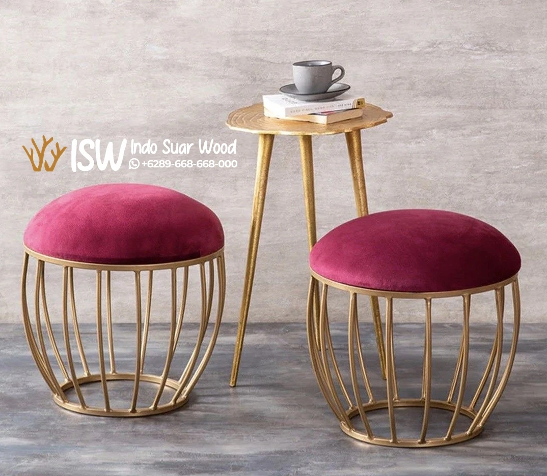 Kursi Stool Magenta Bloom Luxury