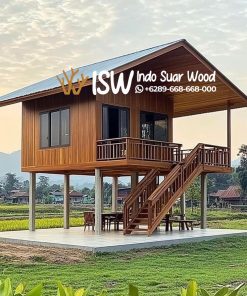 Rumah Kayu Tingkat Minimalis