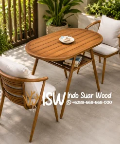 Meja Cafe Oval Jati