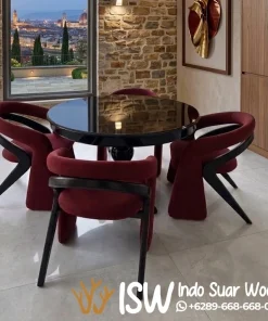 Jual Set Meja Makan Banjarmasin Resto & Cafe Bundar Modern Minimalis