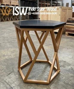 Side Table Unik Bandung Bentuk Heksagon untuk Sudut Sofa & Kamar Tidur