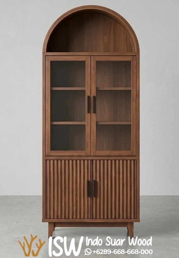 Jual Lemari Hias Sidoarjo Kayu Lengkung Arch Minimalis Custom