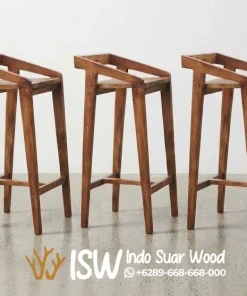 Kursi Bar Tinggi Kayu Solid Desain Industrial