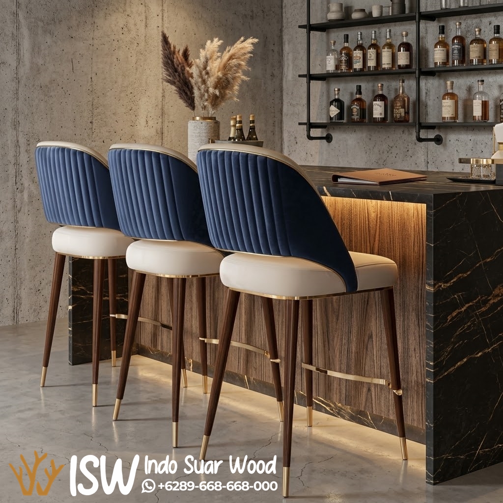 Kursi Bar Minimalis Kombinasi Warna Two-Tone yang Elegan